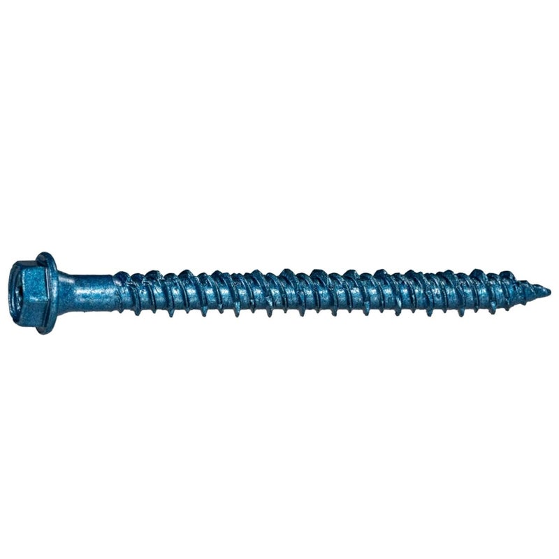 torque master Star Drive Hex Washer Head Masonry Screws, 100 Pieces with Drill Bit - 3/16" x 2-1/4" Concrete Masonry Screws, Rust Resistant High Strength - Image 1